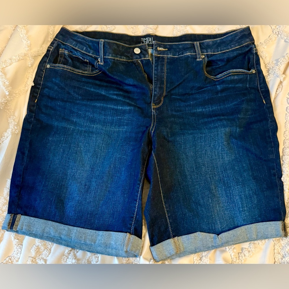 Time and Tru Dark Blue Jean Shorts
